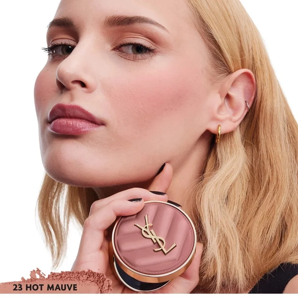NWT Yves Saint Laurent Make Me Blush 24H Buildable Powder Blush 23 Hot Mauve